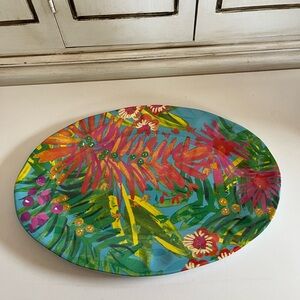 New Isaac Mizrahi Melamine Outdoor Collection Oval
Serving Tray Platter Floral
